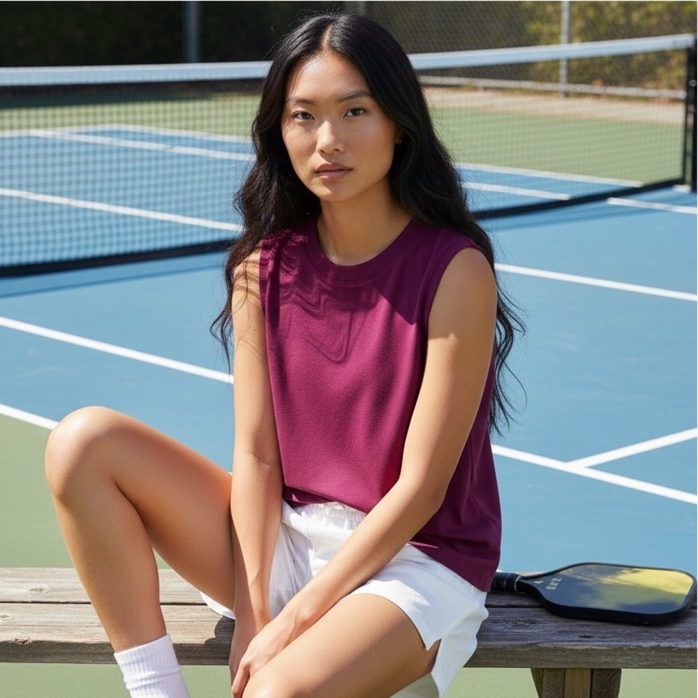 Athleta Zephyr Tank Purple Sleeveless‎ High Neck Top S/530125 SP20 Medium